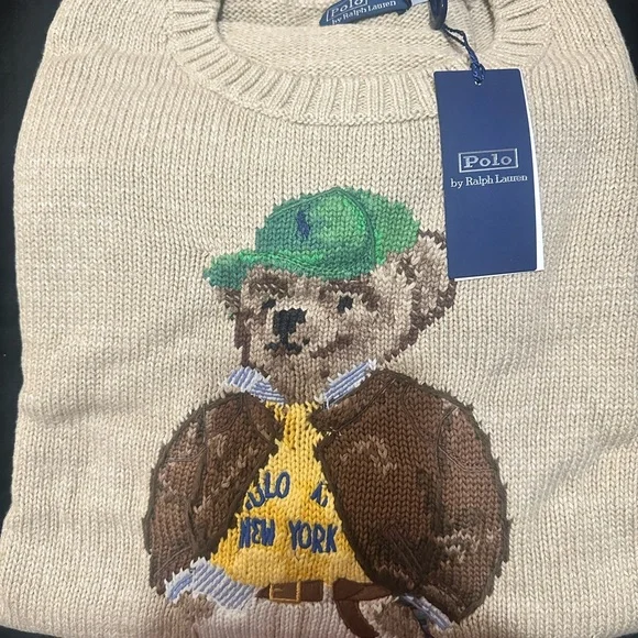 Polo by Ralph Lauren Beige Sweater with Bear Design - Picture 3 of 3